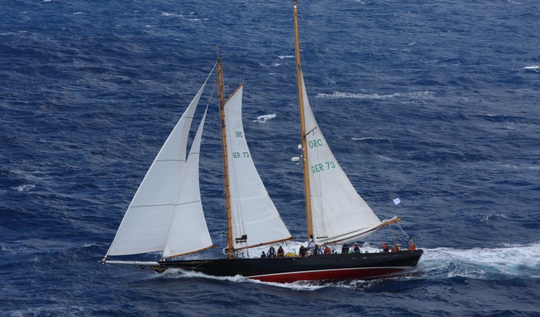 82 Mistral a Herreshoff Mistral port tack reaching / photo courtesy of Tim Wright