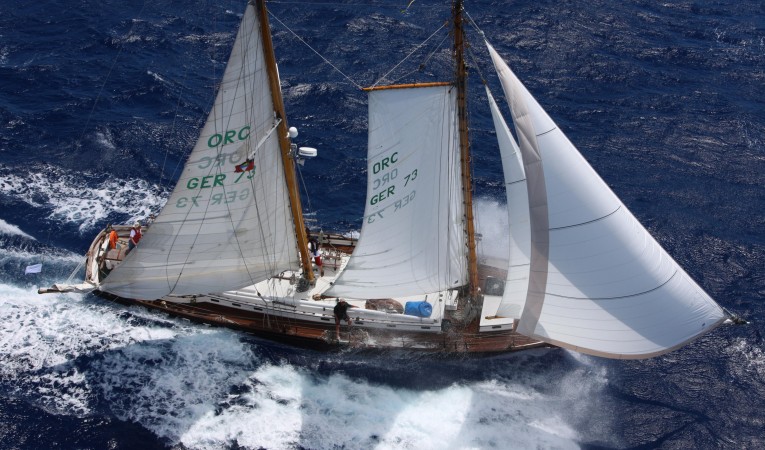 82 Mistral a Herreshoff Mistral broad reaching / photo courtesy of Tim Wright