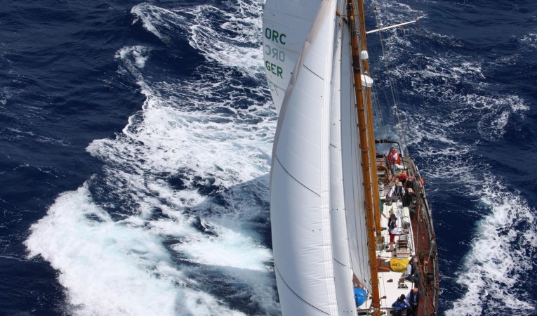82 Mistral a Herreshoff Birds eye view / photo courtesy of Tim Wright