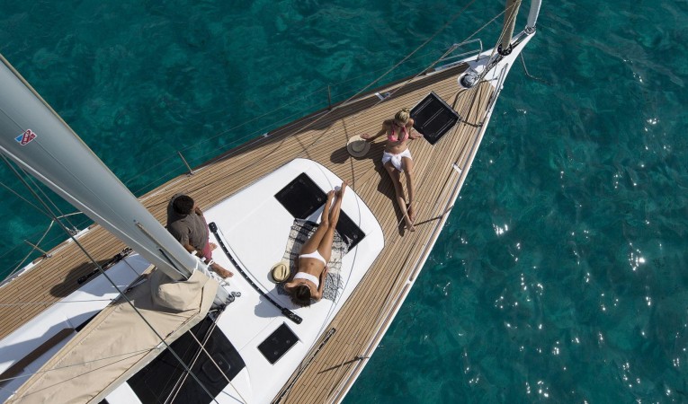 46 Dufour Manufacturer Provided Image: Dufour 460 Grand Large Aerial Shot