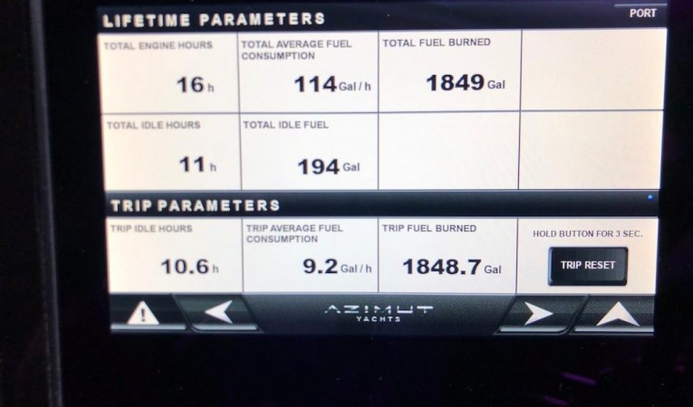66 Azimut Approximate Engine Hours