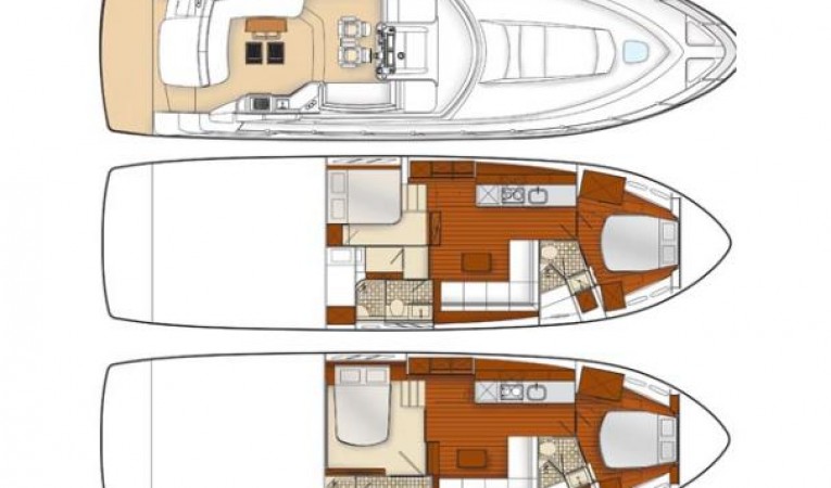 54 Sea Ray preferred two-cabin layout