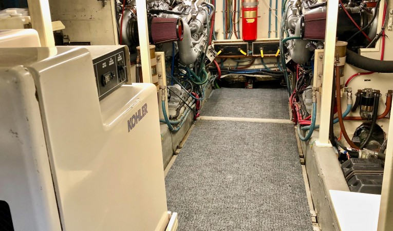 53 Tollycraft Looking Forward in Engine Room from Aft