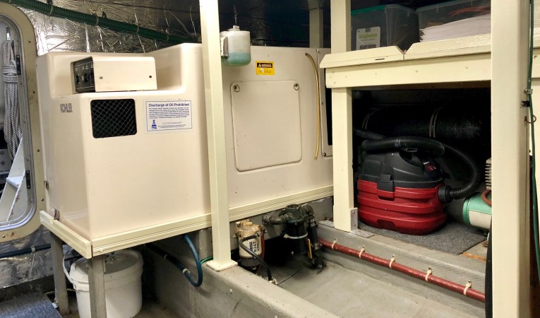 53 Tollycraft Port Side of Aft Engine Room: Generator and Storage