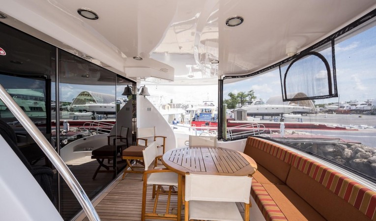 72 Hatteras Aft Deck to Starboard