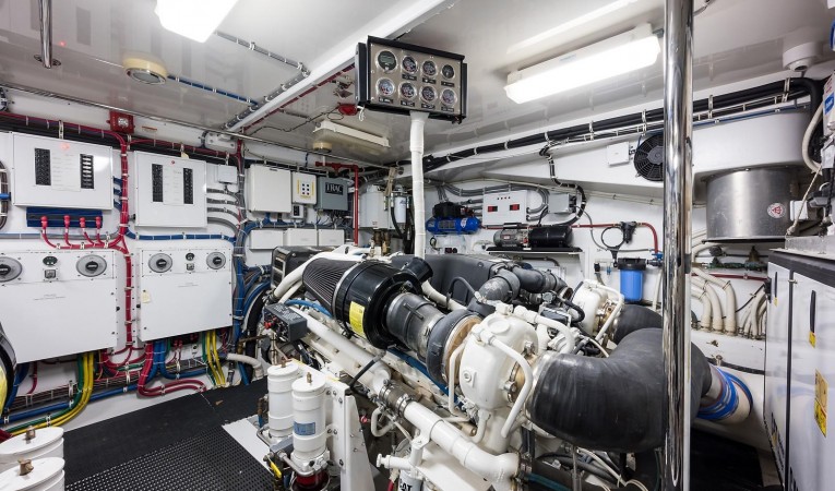 72 Hatteras Starboard Engine Rear