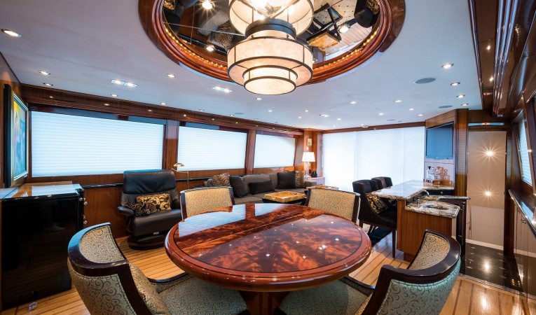 72 Hatteras Dining Area Aft