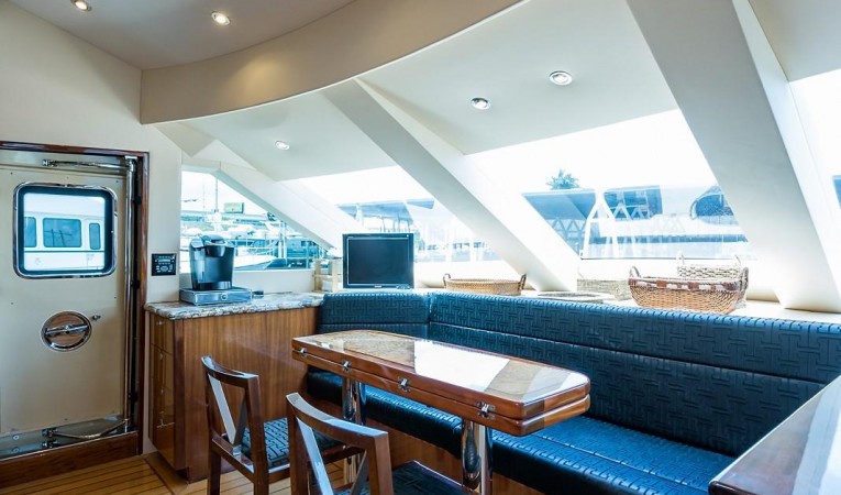 72 Hatteras Galley Forward Dining