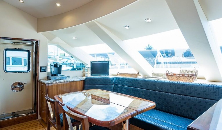 72 Hatteras Galley Forward Dining