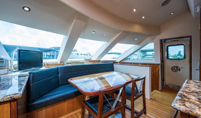 72 Hatteras Galley Forward to Starboard