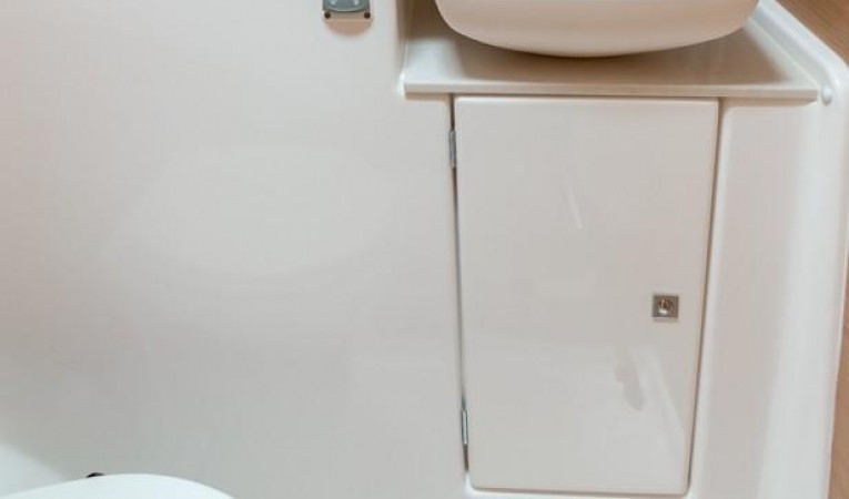 52 Dufour Separate head/shower in Master Cabin