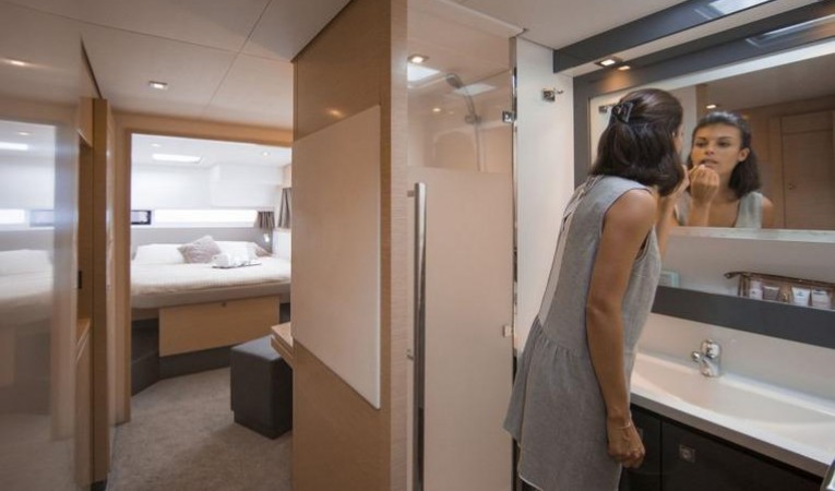 50 Fountaine Pajot Manufacturer Provided Image: Fountaine Pajot SABA 50 Bathroom