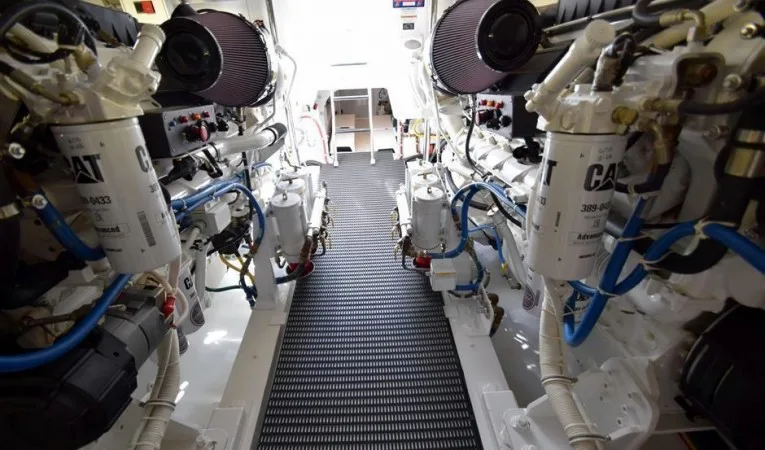 64 Hatteras Engine Room Aft
