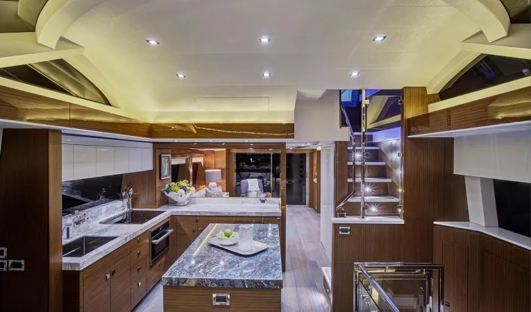75 Hatteras Galley Looking aft