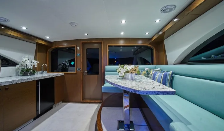 75 Hatteras Enclosed Sky-lounge settee