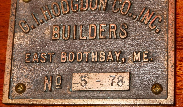 38 Hodgdon Bros. Stadel Builder Plate