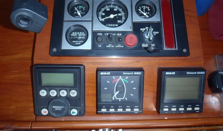 40 Cabo Rico Pilothouse engine panel