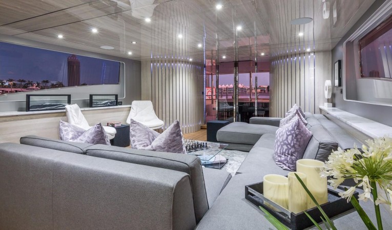 110 Horizon Main Salon Looking Aft