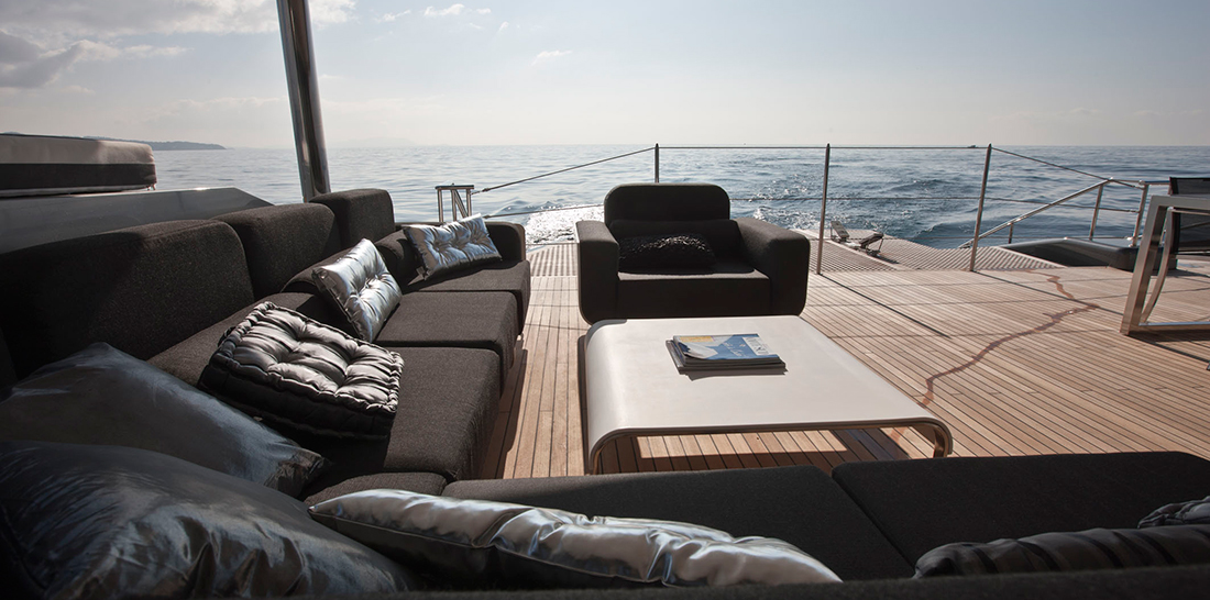 Cartouche Superyacht Catamaran Aft View