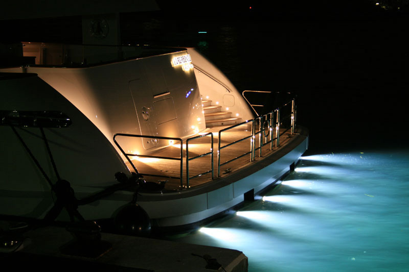 Brightest underwater light for boats and superyachts