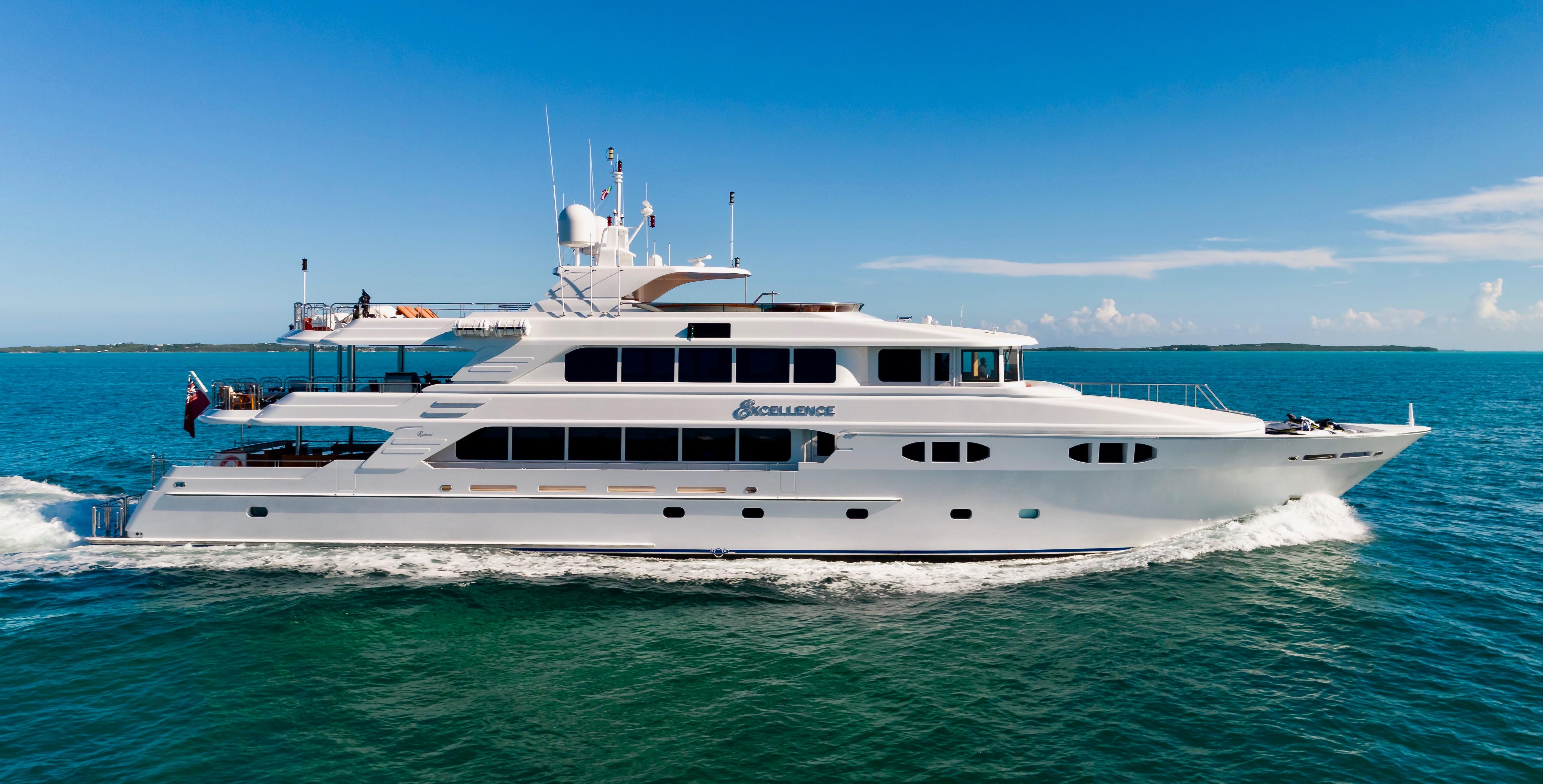 excellence: one of the most compact yachts with a helipad