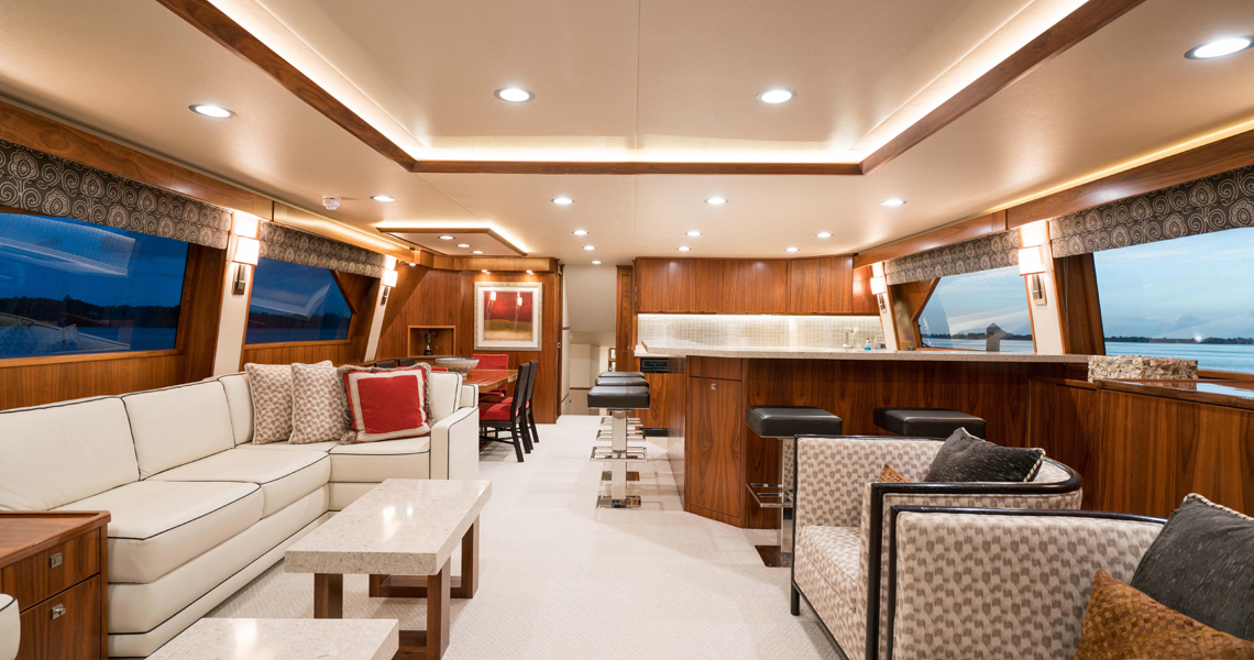 92' Viking Enclosed Bridge 2015 Main Salon