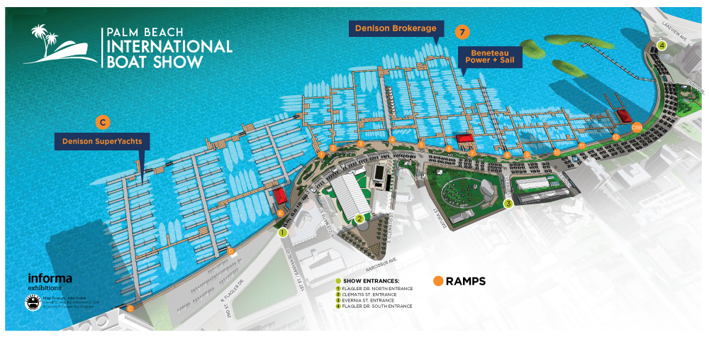 Palm Beach Boat Show Map 2020 Denison